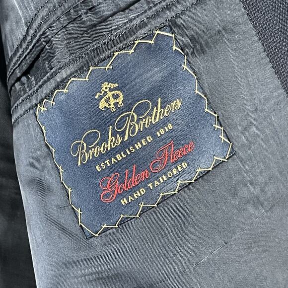 Brooks Brothers Loro Piana Golden Fleece Blazer Mens 44R Blue Gold Button 130s - Picture 6 of 16